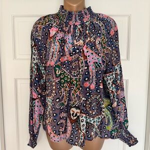 Oliphant Multicolor Animal Print Blouse
